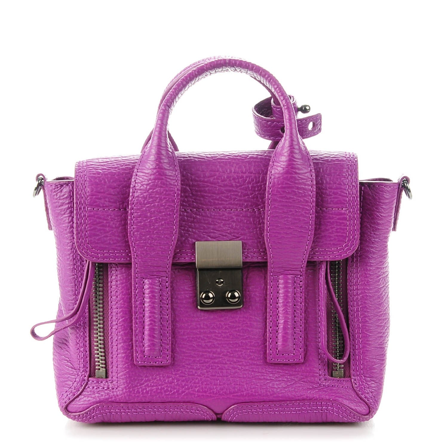 3.1 Phillip Lim 3.1 Textured Calfskin Mini Pashli Satchel Orchid 1 of 7