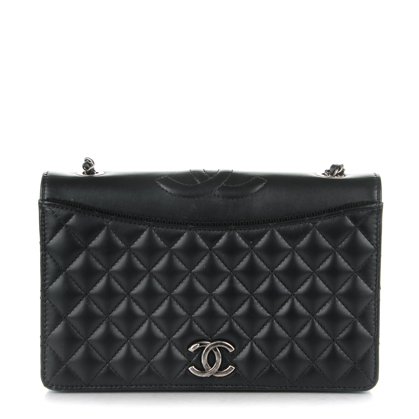 Calfskin Quilted Small Ballerine Flap Black