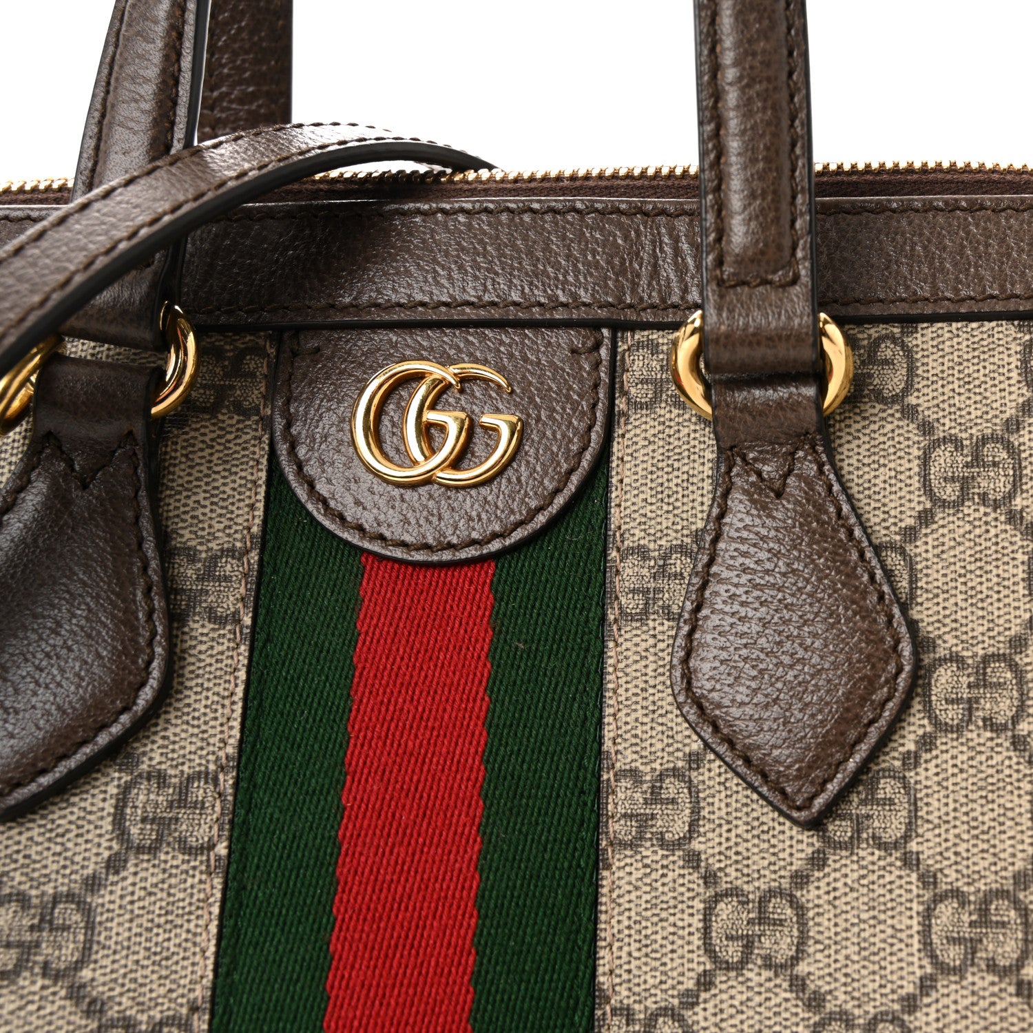 Gucci GG Supreme Monogram Web Medium Ophidia Tote Bag Brown 7 of 9