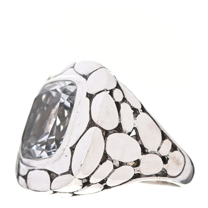 John Hardy Sterling Silver White Topaz Batu Kali Square Ring 54 7 3 of 5