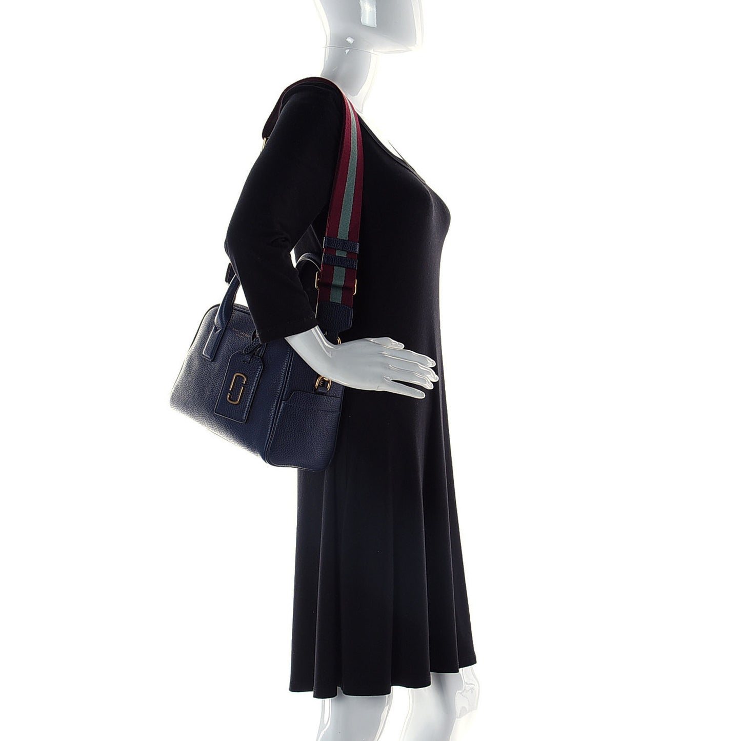 Pebbled Calfskin Gotham Bauletto Satchel Blue