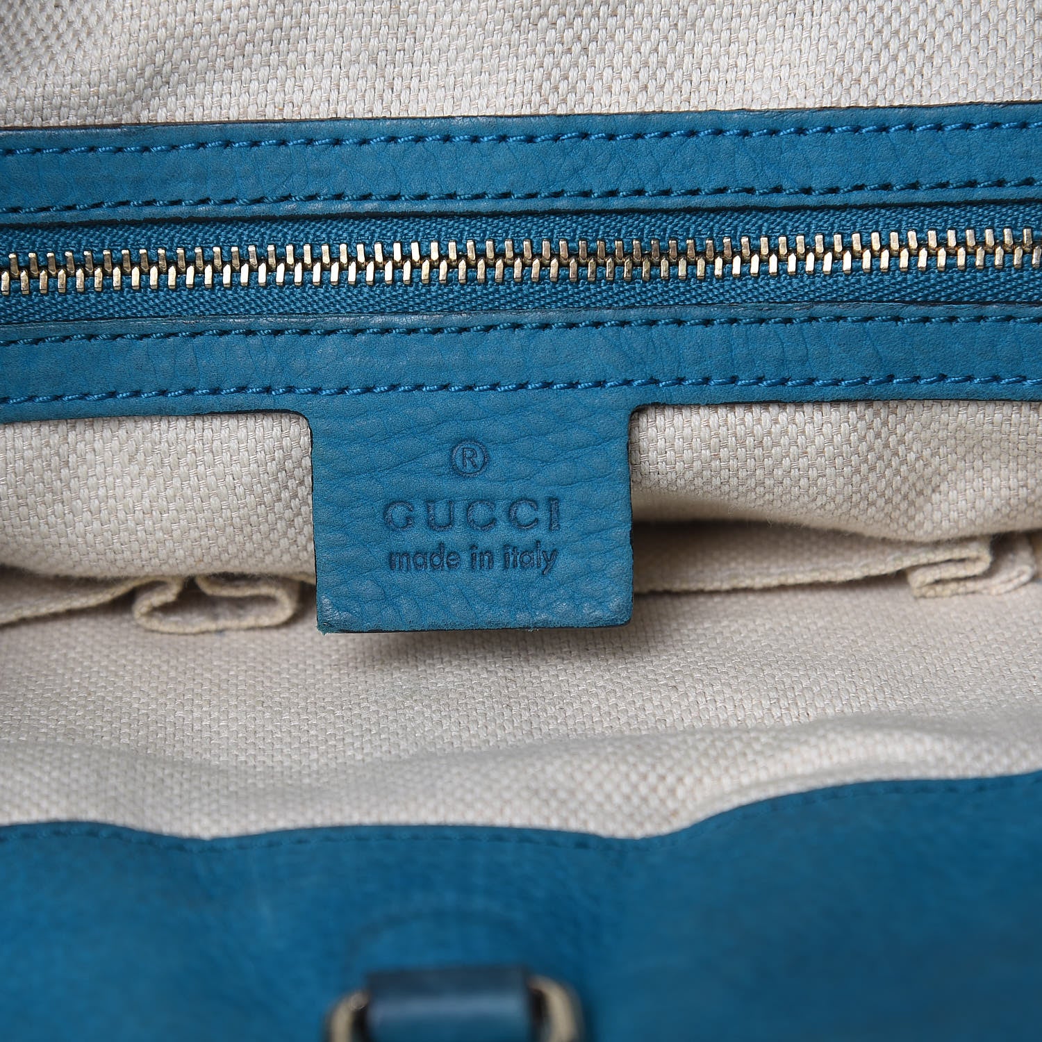 Gucci Vitello Range Medium Soho Chain Shoulder Bag Deep Cobalt 6 of 18