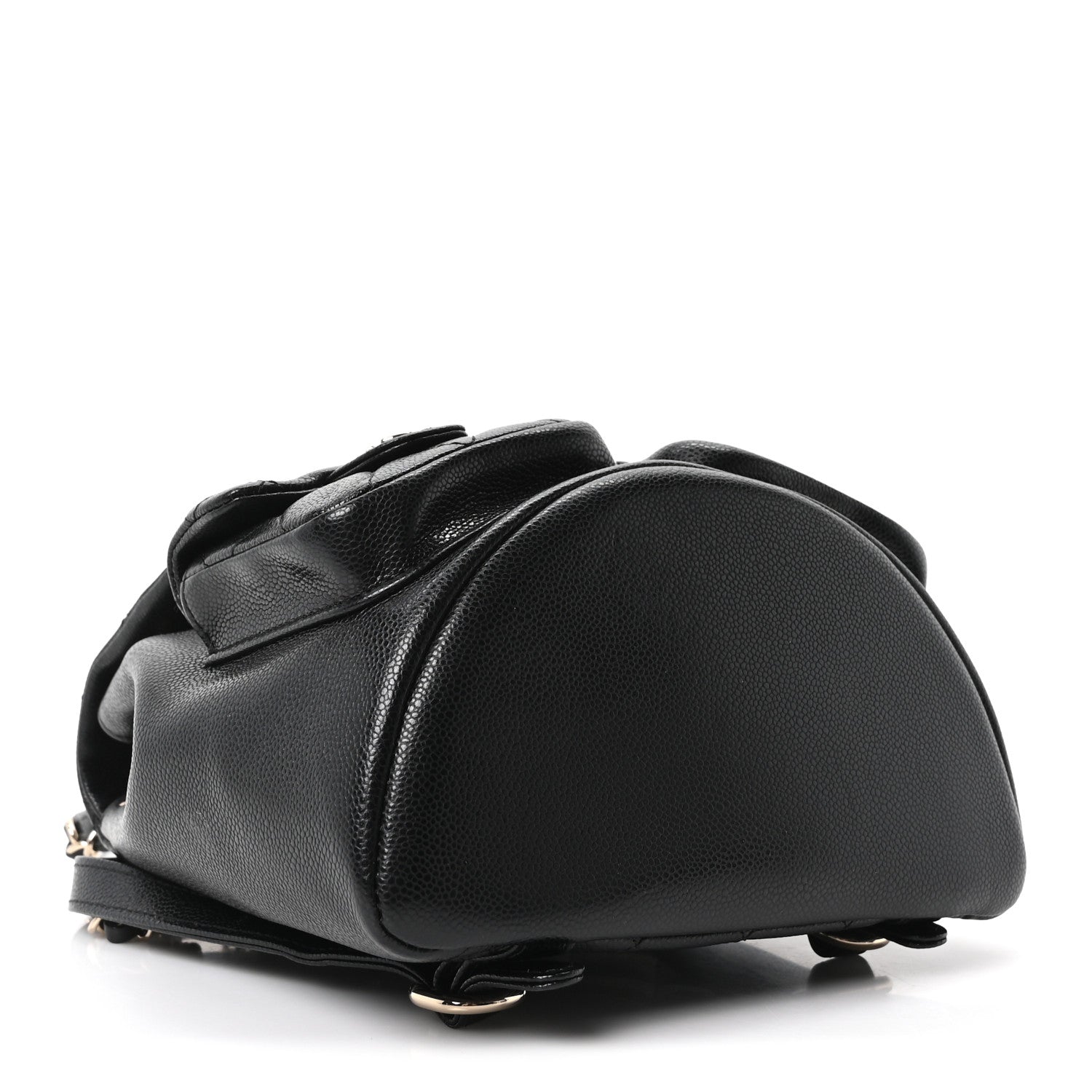 CHANEL ブラックキルティングバックパック Chanel Shiny Caviar Quilted Medium Duma Pockets Drawstring