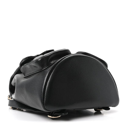 Chanel Shiny Caviar Quilted Medium Duma Pockets Drawstring Backpack Black 3 of 10