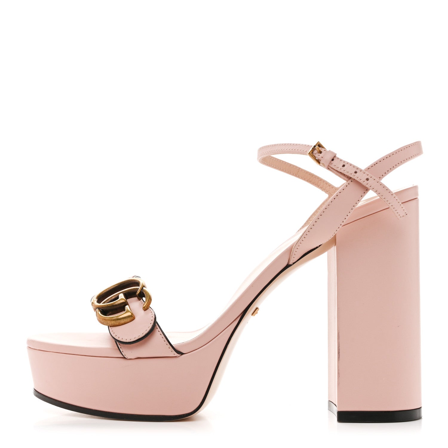 Gucci Galassia GG Marmont Ankle Wrap 30/115mm Platform Sandals 37.5 Perfect Pink 1 of 8
