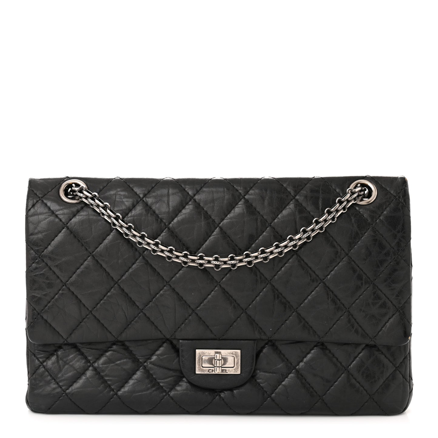 Aged Calfskin Quilted 2.55 Reissue 226 Flap Black
