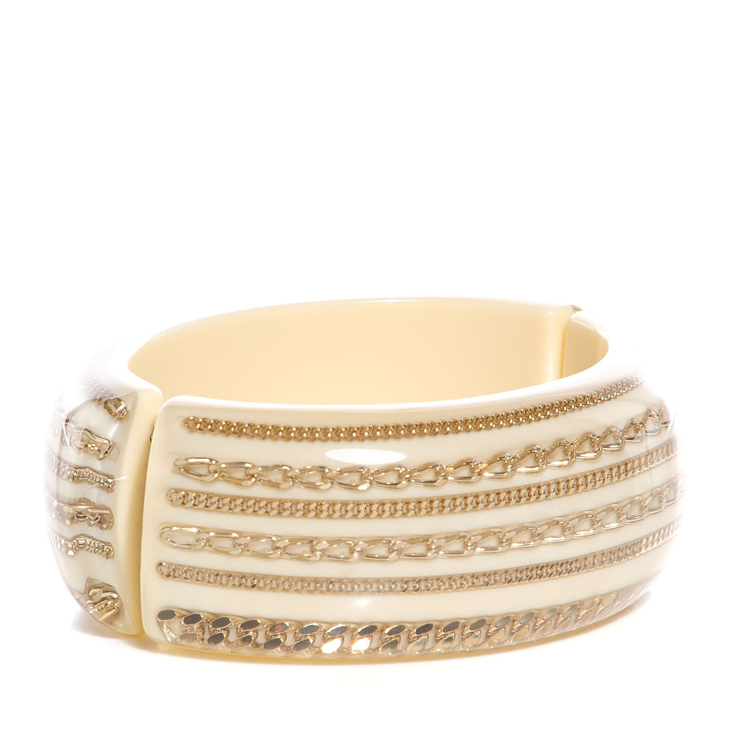 Chanel Chain Crystal CC Bracelet Gold 3 of 5