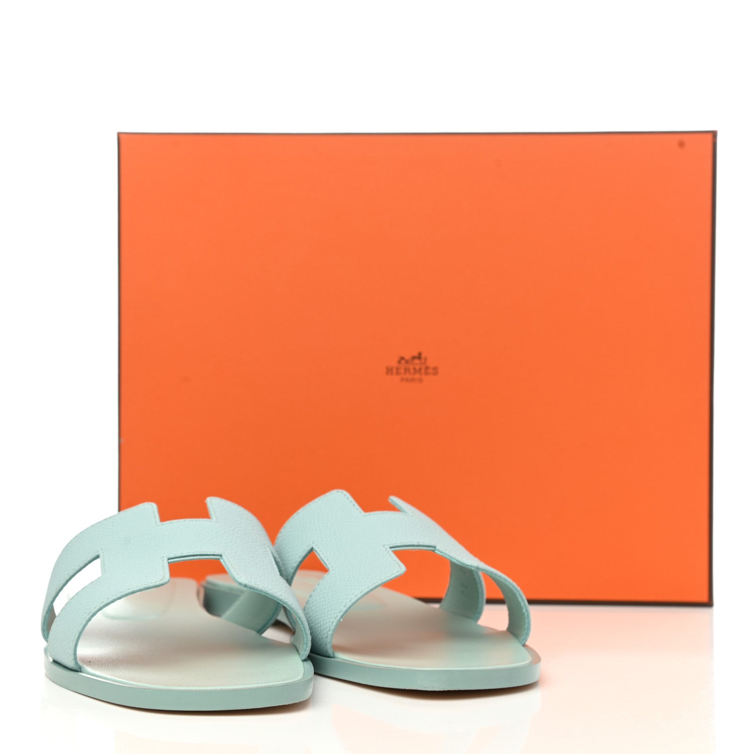 Hermes Epsom Oran Sandals 39 Vert Embrun 11 of 11