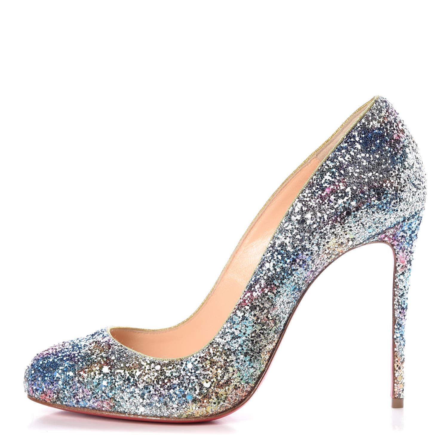 Christian Louboutin Glitter Dorissima 100 Pumps 37.5 Horizon Gold 1 of 8