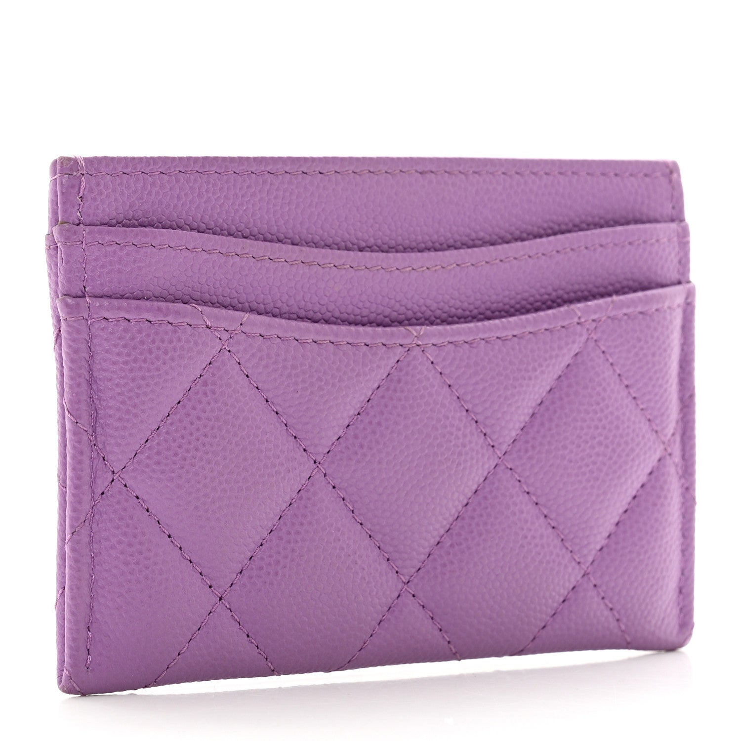 Chanel Caviar Quilted Card Holder Purple 3 of 10