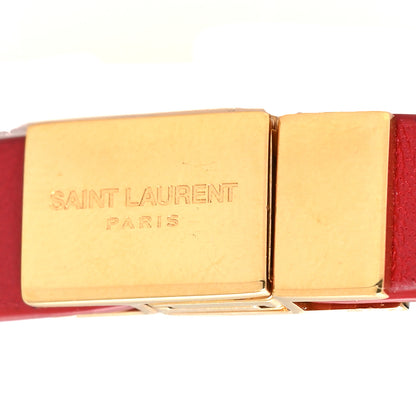 Saint Laurent Calfskin Opyum Double Wrap Bracelet L Rouge Eros 4 of 5