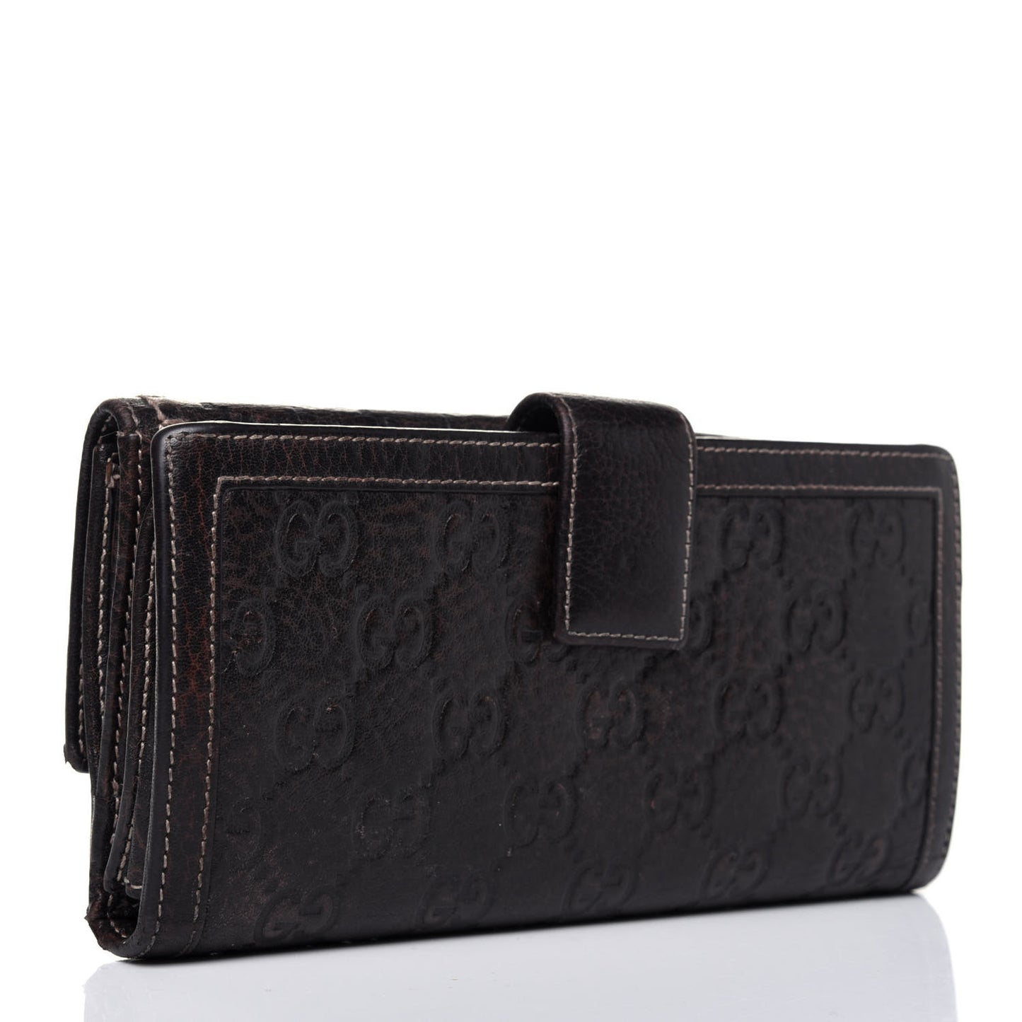 Guccissima Horsebit Continental Wallet Dark Brown