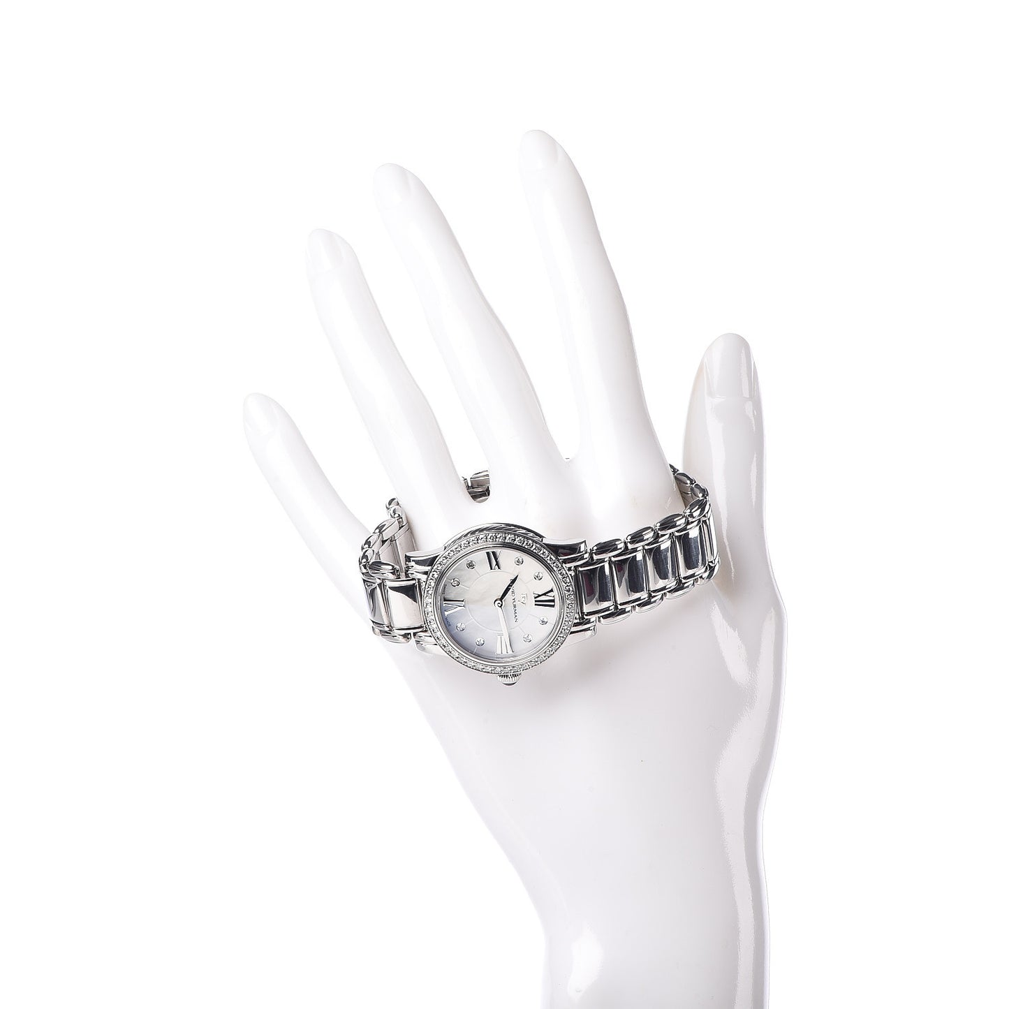Stainless Steel Diamond Bezel Mother of Pearl 30mm Classic Quartz Watch