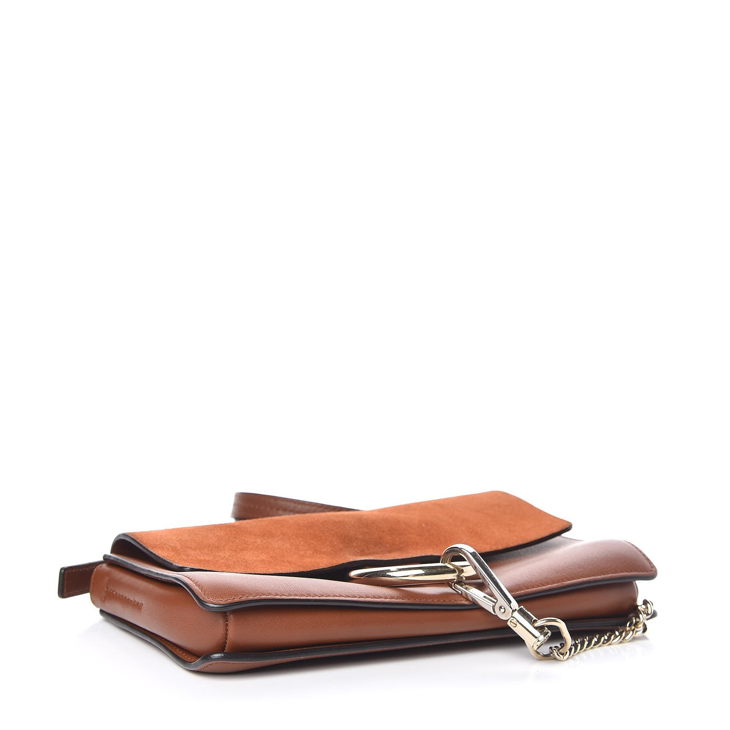 Chloe Suede Calfskin Small Faye Shoulder Bag Tobacco 4 of 15