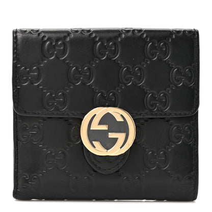 Gucci Guccissima Interlocking G French Wallet Black 1 of 7