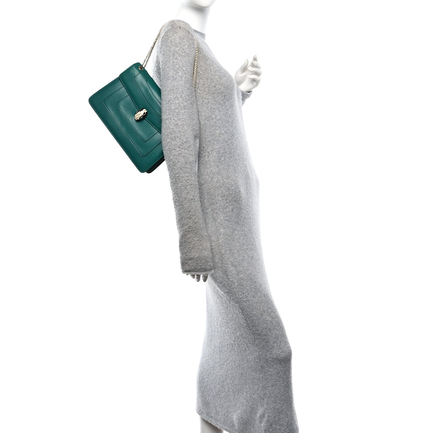 Bulgari Calfskin Serpenti Forever Shoulder Bag Emerald Green 2 of 12