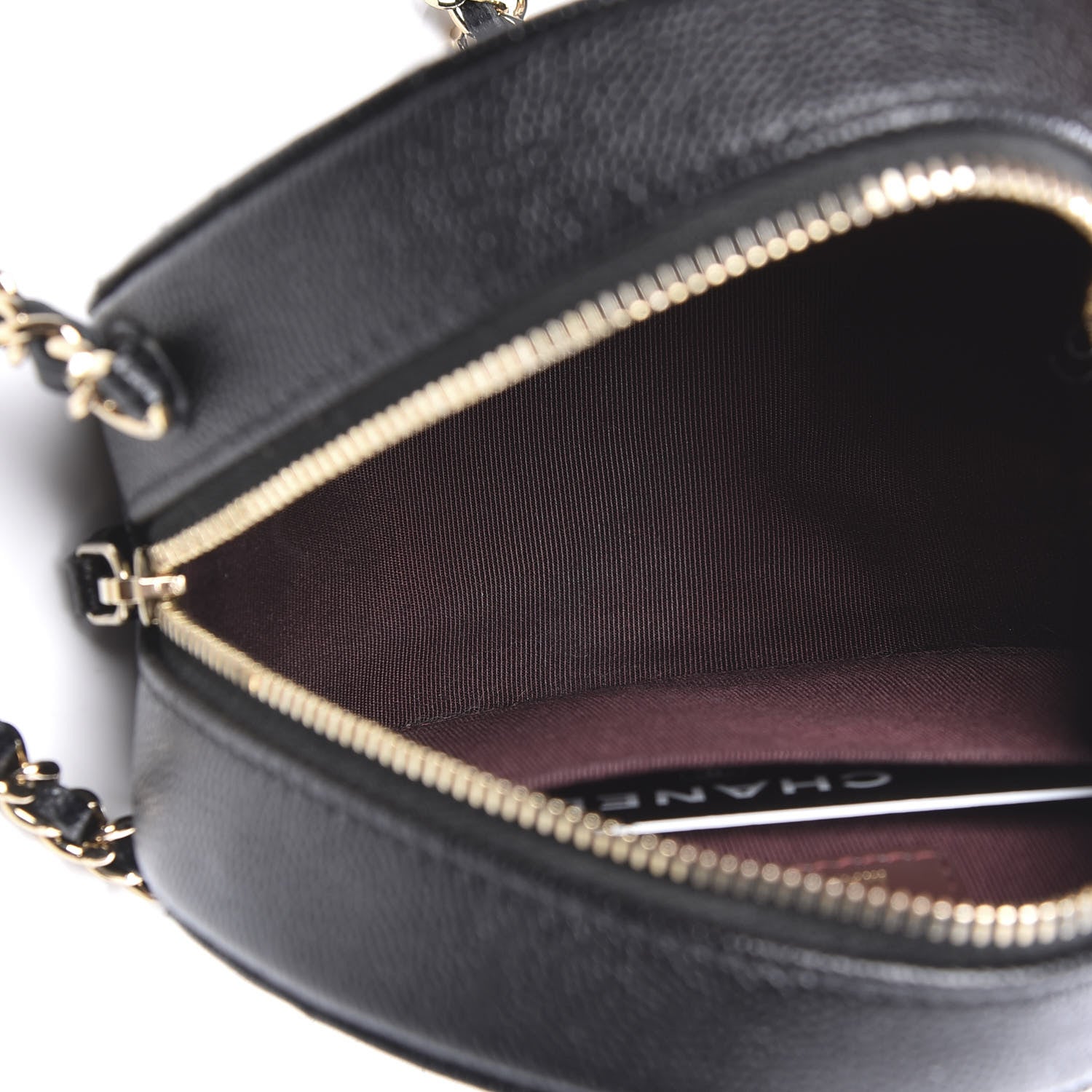 Chanel Caviar Quilted Round Clutch With Chain Black 4 of 9