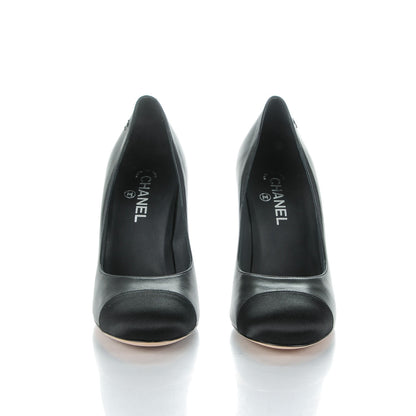 Chanel Lambskin Satin Cap Toe Pumps 41 Black 2 of 7
