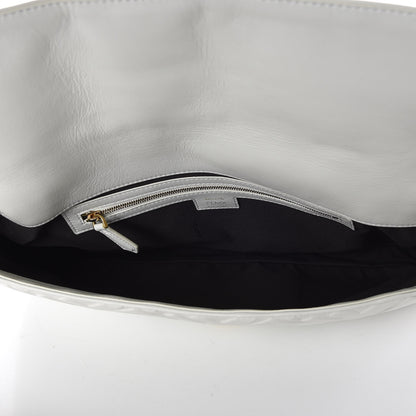 Fendi Nappa FF 1974 Embossed Large Baguette White 5 of 9