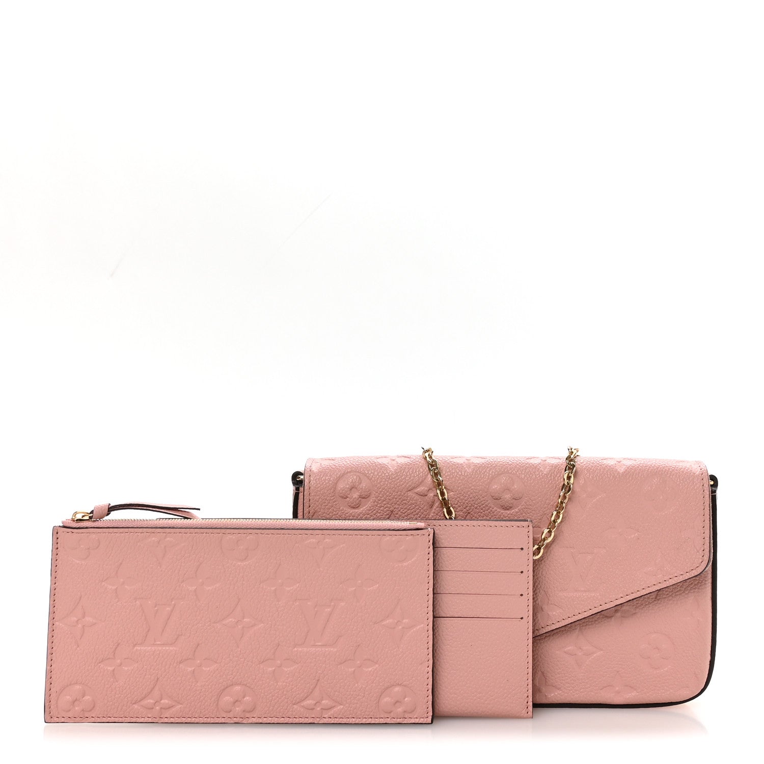 Louis Vuitton Empreinte Pochette Felicie Chain Wallet Rose Poudre 3 of 10