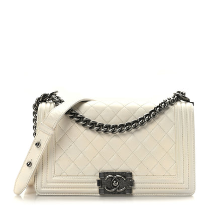 Chanel Lambskin Quilted Medium Boy Flap White 1 of 10