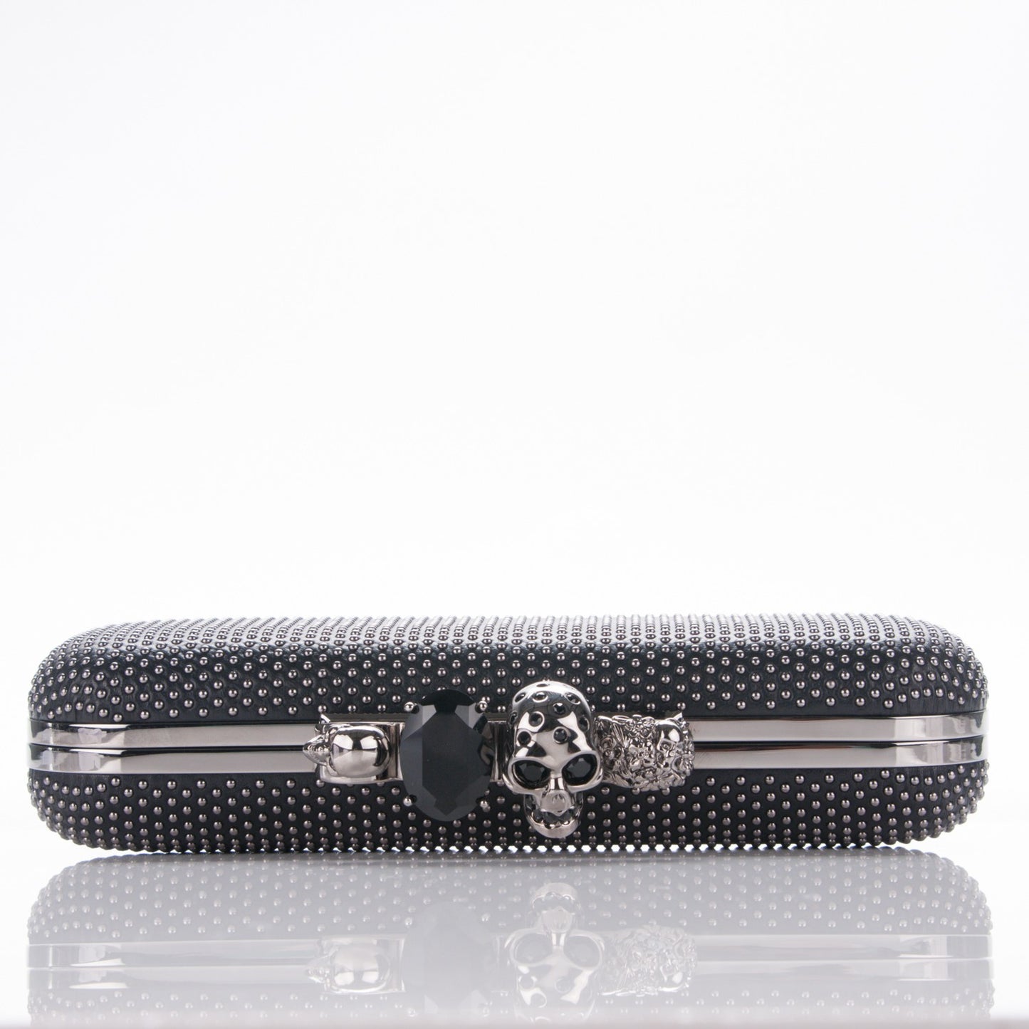 Studded Knucklebox Clutch Black