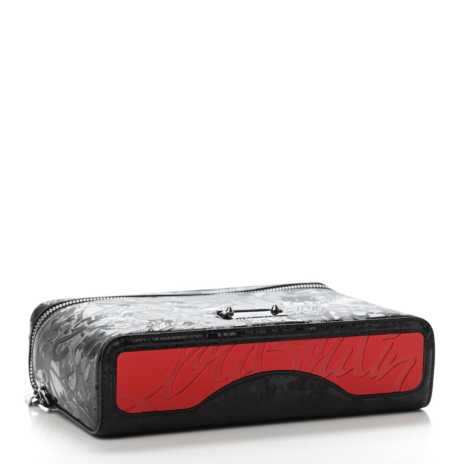Christian Louboutin Superloubi Fabric Kypipouch Top Handle Pouch Black 3 of 5