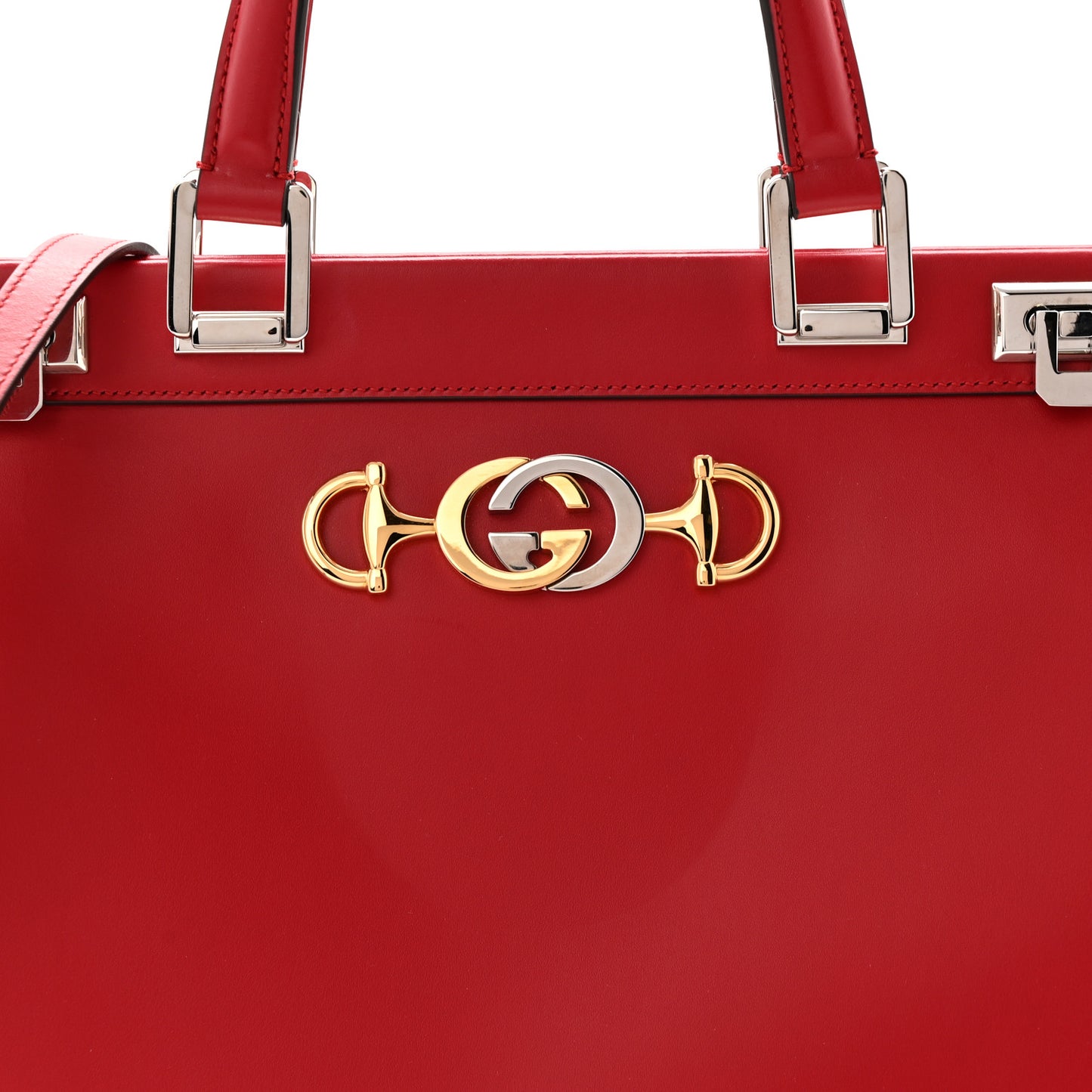 Shibuya Calfskin Medium Zumi Top Handle Bag Hibiscus Red