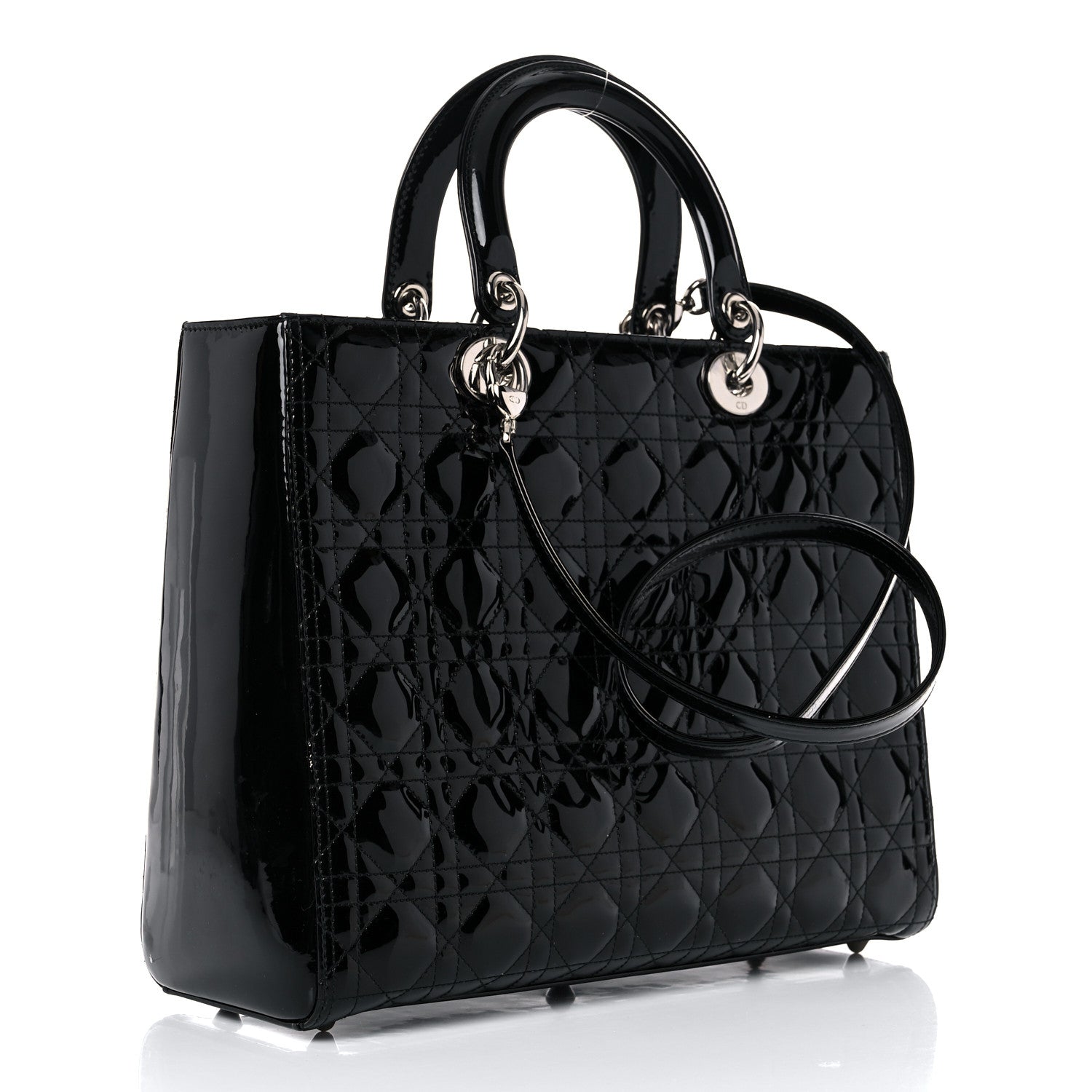 Christian Dior Patent Cannage Large Lady Dior Black 3 of 18