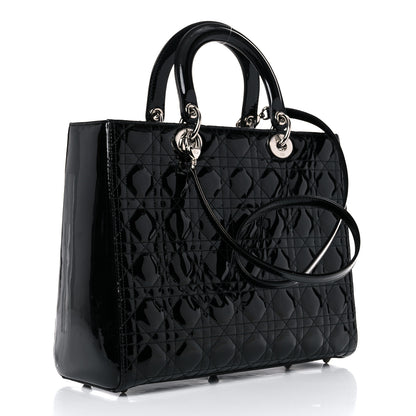 Christian Dior Patent Cannage Large Lady Dior Black 3 of 18
