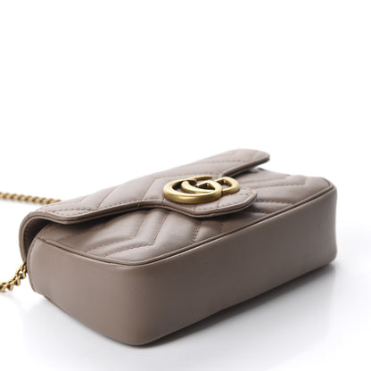 Gucci Calfskin Matelasse Super Mini GG Marmont Shoulder Bag Porcelain Rose 4 of 10