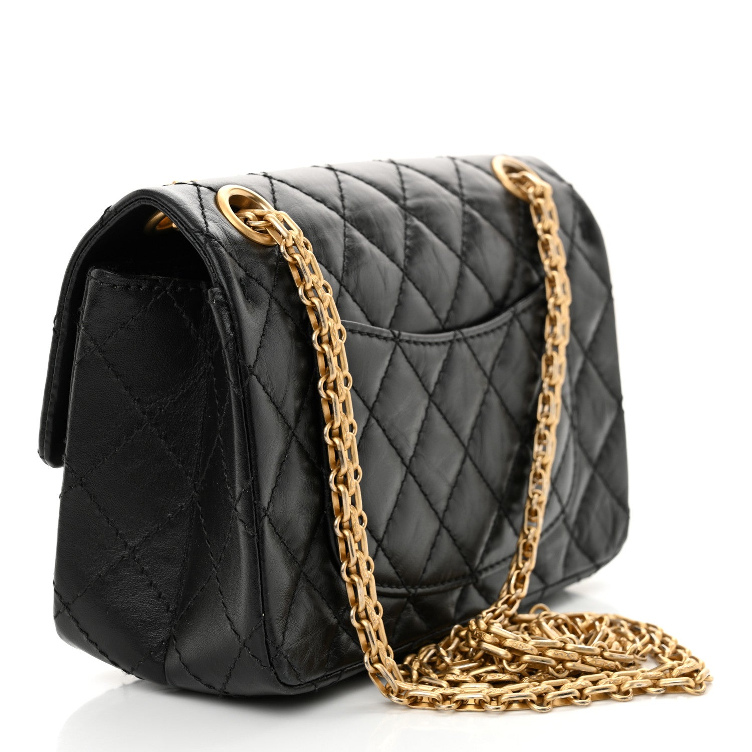 Chanel Aged Calfskin Quilted 2.55 Reissue Mini Flap Black 3 of 13