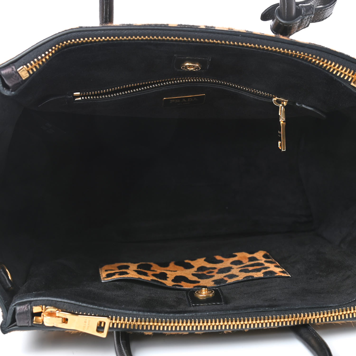Prada Cavallino Leopard Print Twin Pocket Tote 4 of 4