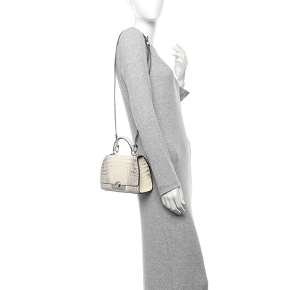 Moynat Niloticus Crocodile Himalaya Rejane BB White 2 of 10