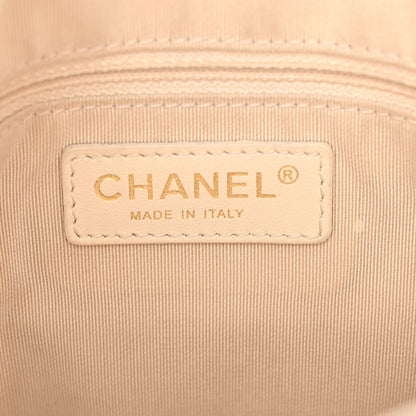 Chanel Aged Calfskin Quilted Chain Bucket Drawstring Bag White 6 of 11