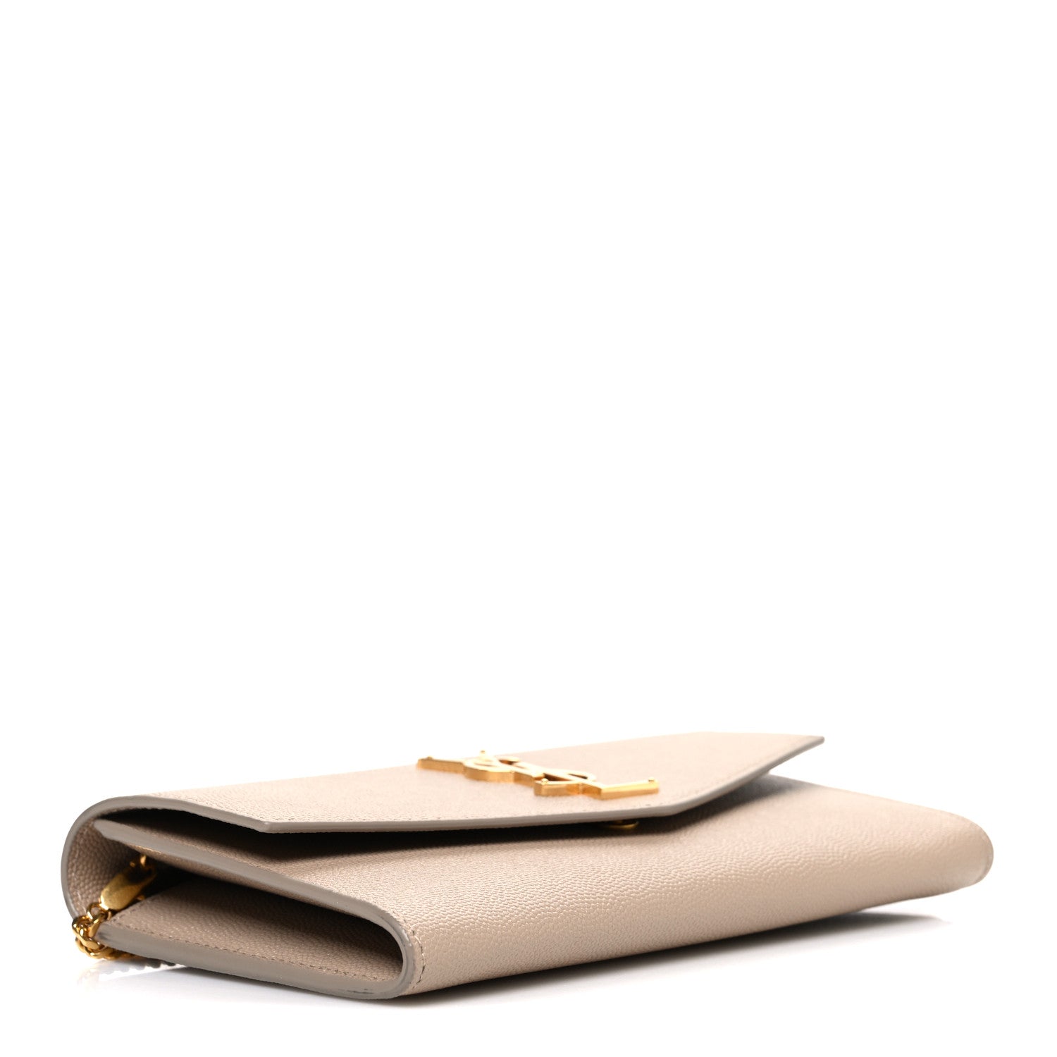 Saint Laurent Grain De Poudre Monogram Uptown Chain Wallet Dark Beige 5 of 11