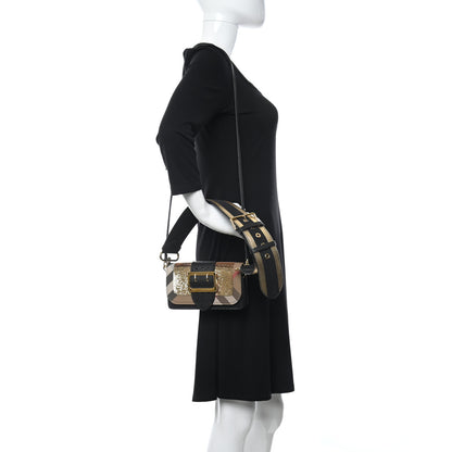 Burberry Metallic Calfskin House Check Sequin Small Madison Buckle Bag Gold 2 of 13