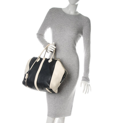 Louis Vuitton Calfskin Suship North South Speedy Navy White 2 of 7