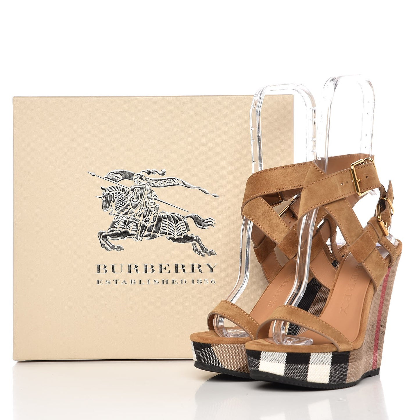 Suede Check Goldfinch Wedge 37.5 Sandstone