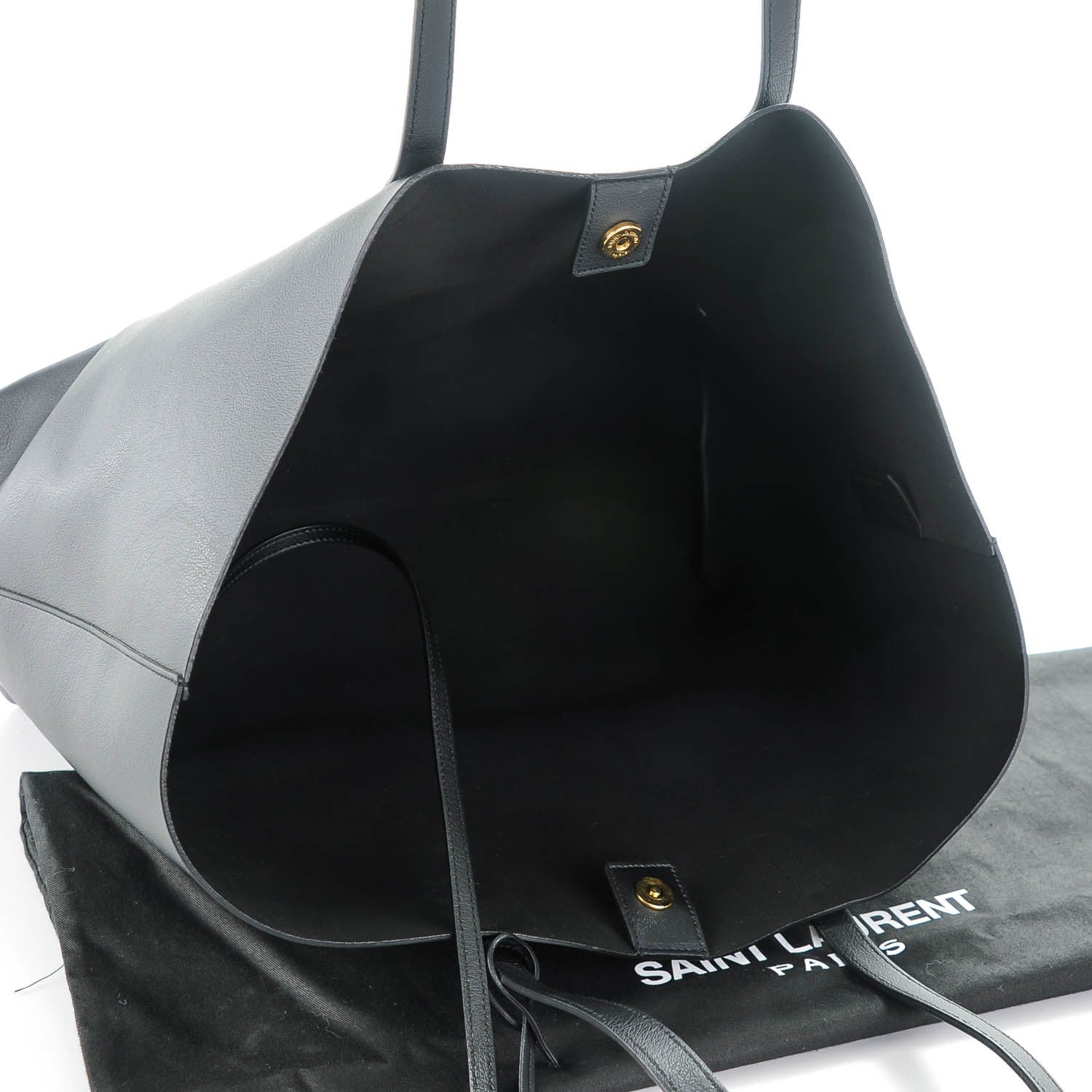 Saint Laurent Calfskin Large Shopping Tote Black 6 of 9