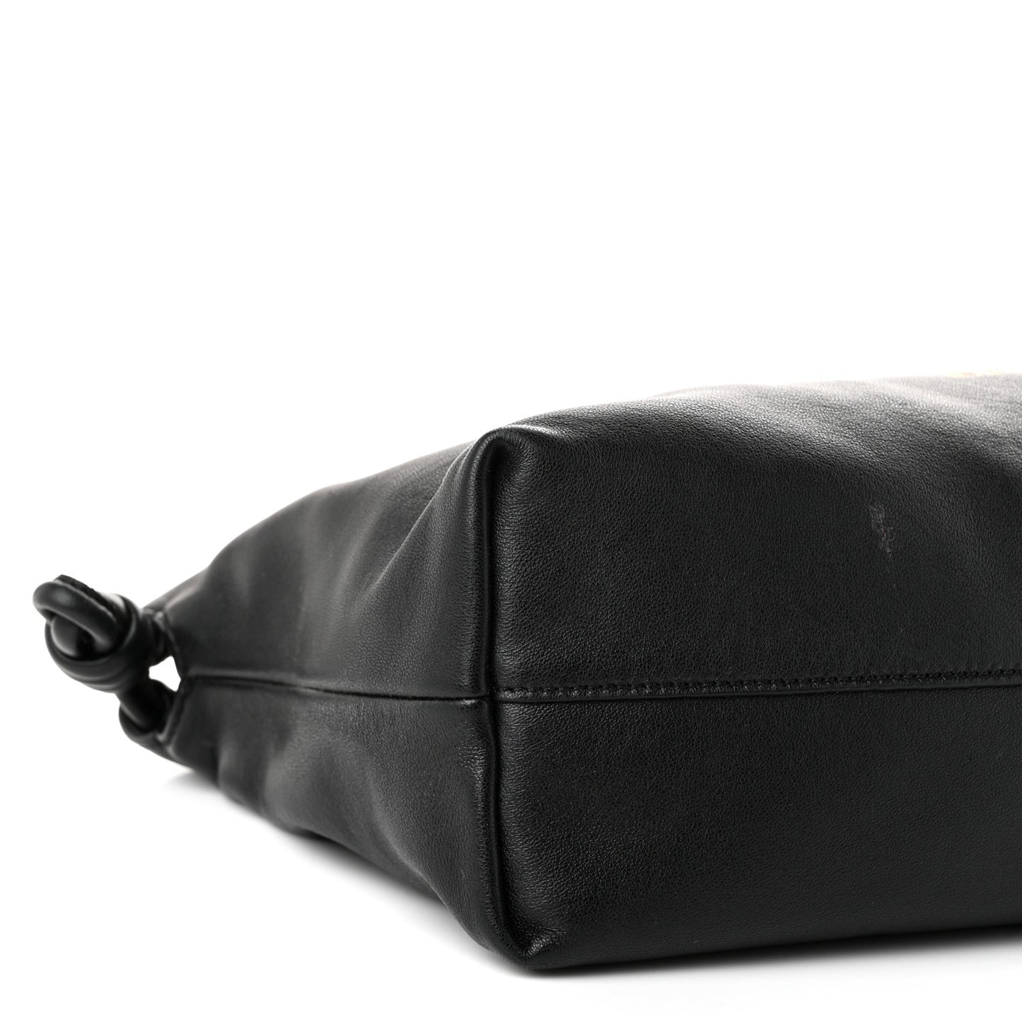 Mellow Nappa Medium Donut Chain Flamenco Knot Clutch Black