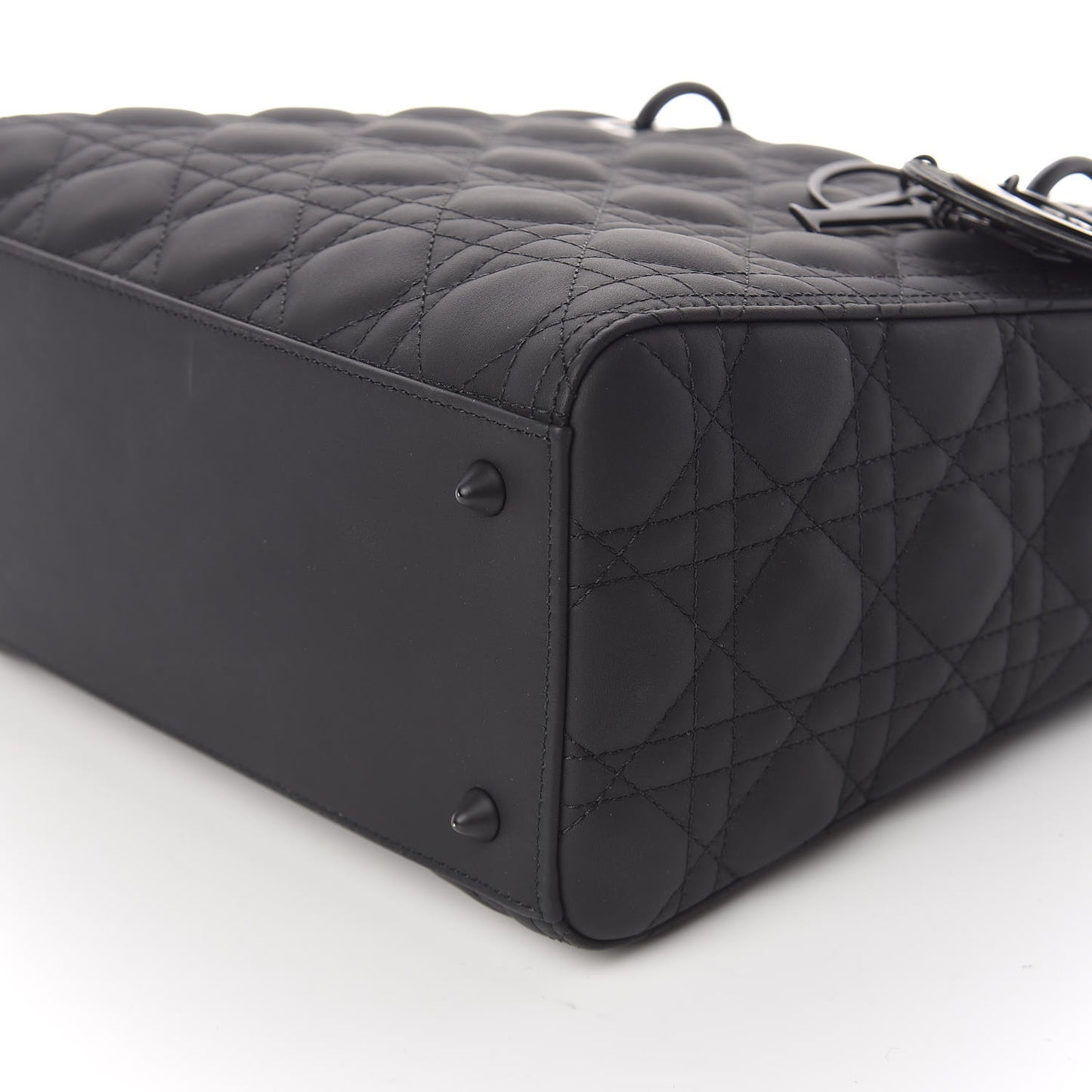 Ultra Matte Calfskin Cannage Medium Lady Dior Black