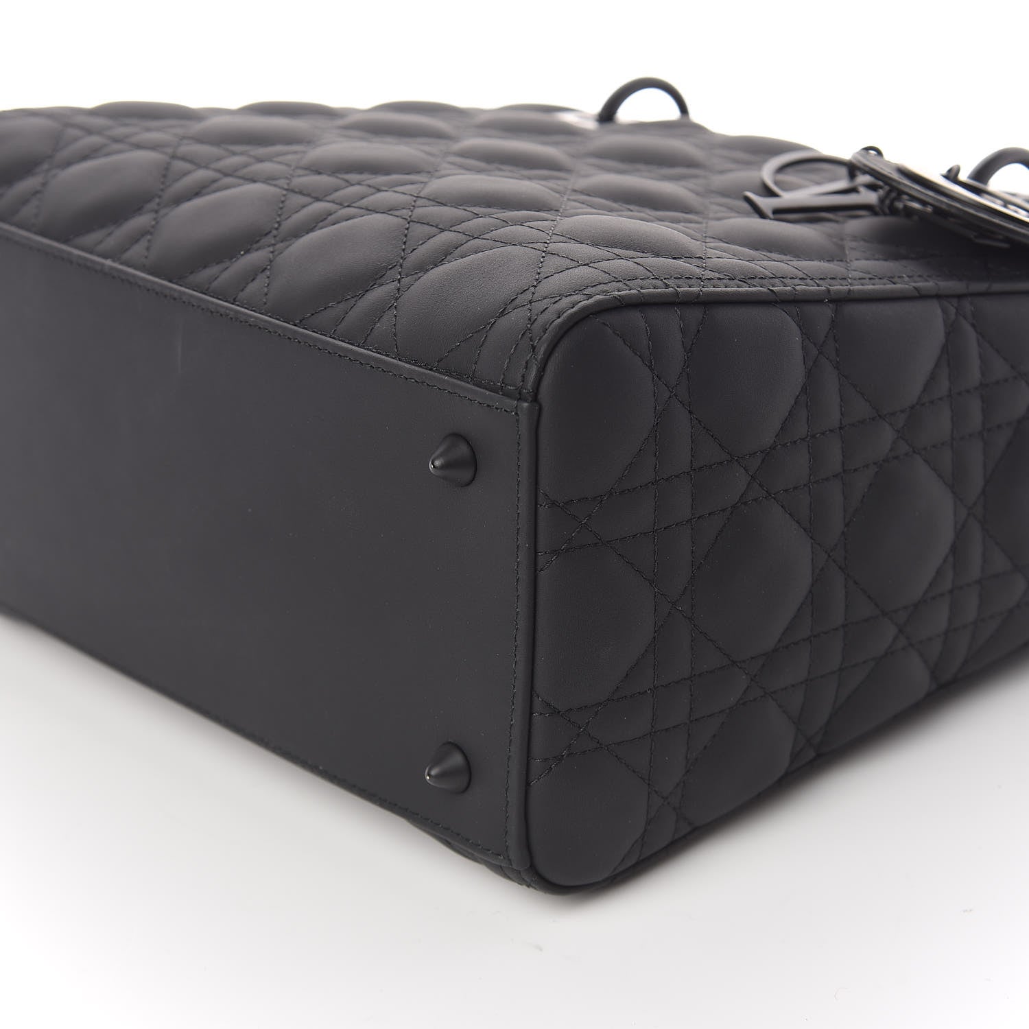 Christian Dior Ultra Matte Calfskin Cannage Medium Lady Dior Black 6 of 14