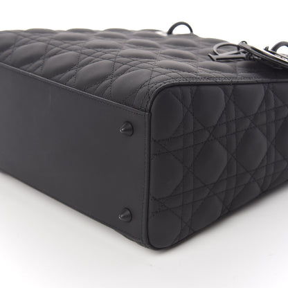 Christian Dior Ultra Matte Calfskin Cannage Medium Lady Dior Black 6 of 14