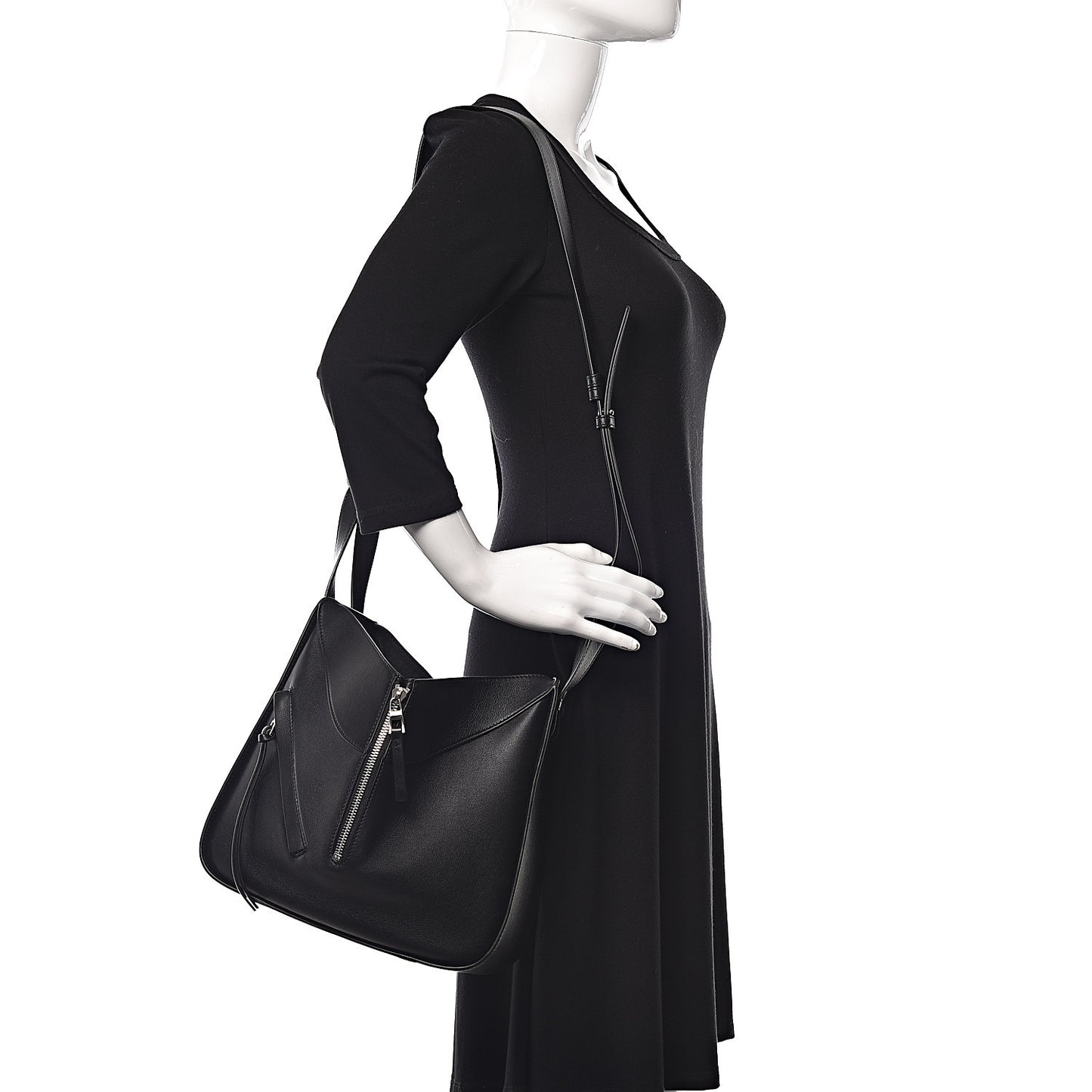 Calfskin Small Hammock Shoulder Bag Black