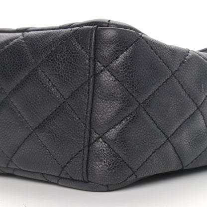 Chanel Washed Caviar Quilted Maxi Single Flap Black 8 of 9