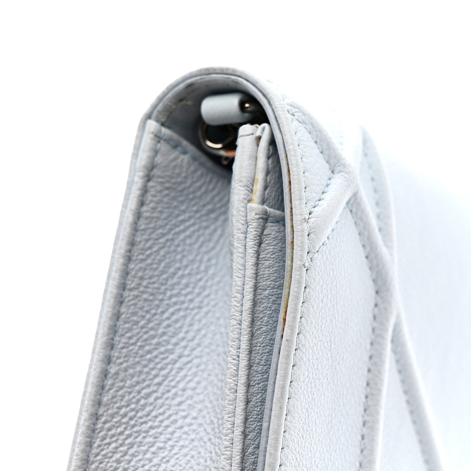 Christian Dior Grained Calfskin Diorama Wallet on Chain Pouch Light Blue 12 of 15