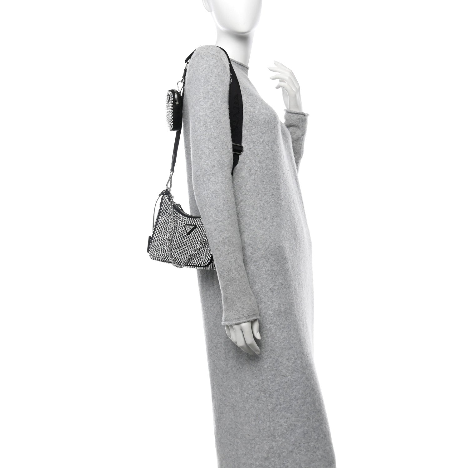 Prada Satin Crystal Re-Edition 2005 Shoulder Bag Cristal 2 of 12