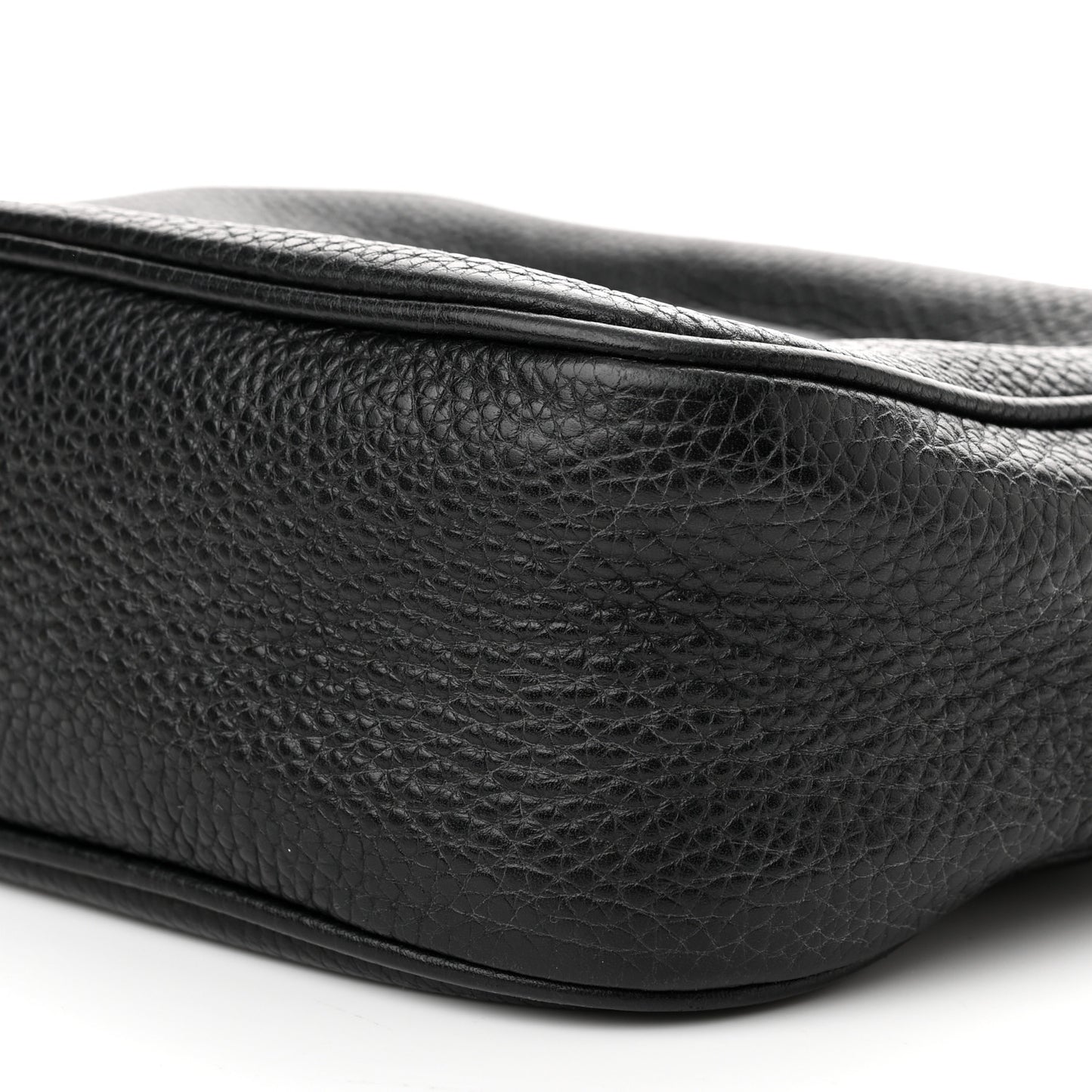 Pebbled Calfskin Small Soho Disco Bag Black