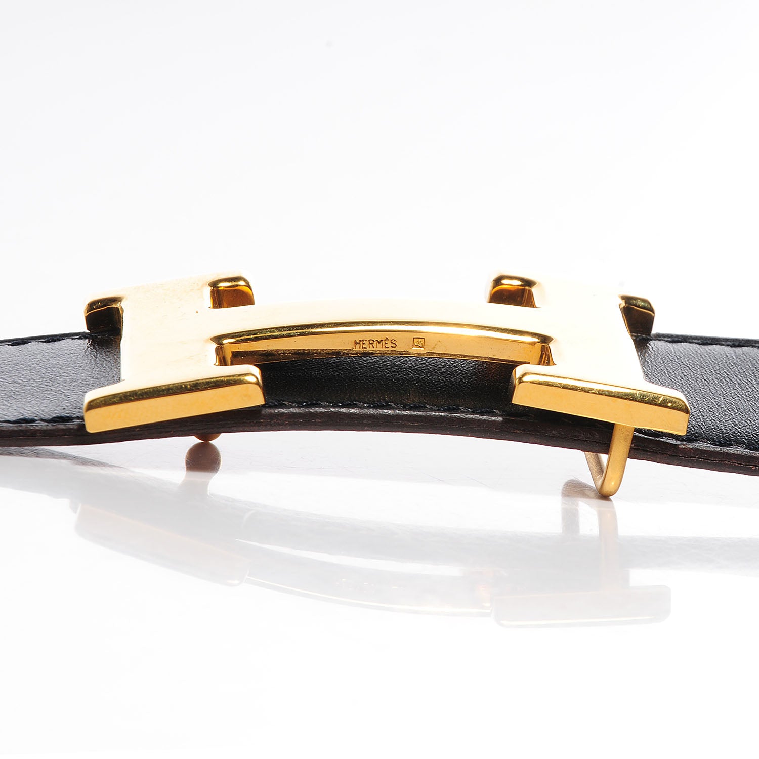 Hermes Box Togo Reversible Constance 32mm H Belt Strap 100 Black Gold 3 of 5